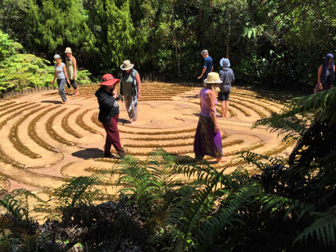 People walking a Labyrinth
